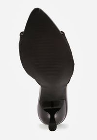 Born2be - Czarne Siateczkowe Klapki na Szpilce z Koronką Sephaphine. Okazja: na co dzień. Kolor: czarny. Materiał: koronka. Wzór: koronka. Obcas: na szpilce. Styl: casual, elegancki #5