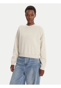 Adidas - adidas Bluza Essentials Small Logo Feelcozy JI6069 Beżowy Loose Fit. Kolor: beżowy. Materiał: bawełna