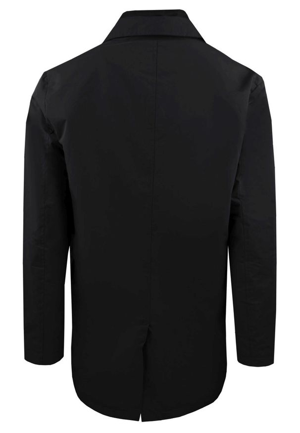 Krótki, Męski Płaszcz Przejściowy z Wysokim Kołnierzem - Brave Soul - Czarny. Kolor: czarny. Materiał: poliester. Długość: krótkie. Sezon: wiosna, jesień