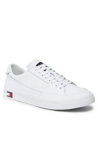Tommy Jeans Sneakersy Th Central Cc And Coin EM0EM01398 Biały. Kolor: biały. Materiał: skóra