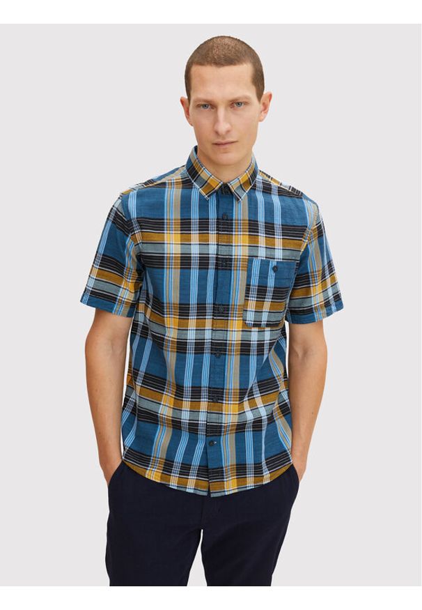 Tom Tailor Koszula 1031045 Niebieski Regular Fit. Kolor: niebieski. Materiał: bawełna