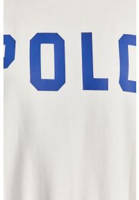 Polo Ralph Lauren - Bluza. Typ kołnierza: polo. Kolor: biały. Materiał: bawełna, poliester, dzianina. Wzór: nadruk #4
