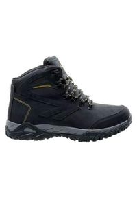 Hi-tec - Buty trekkingowe męskie Hi-Tec Medin Mid. Wysokość cholewki: za kostkę. Zapięcie: sznurówki. Kolor: czarny. Materiał: guma, syntetyk, materiał. Szerokość cholewki: normalna. Sport: turystyka piesza