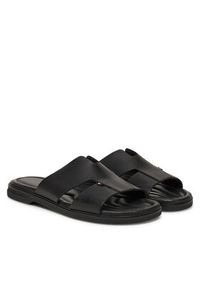 TOMMY HILFIGER - Tommy Hilfiger Klapki Premium Slipon Lh Sand FM0FM05357 Czarny. Kolor: czarny. Materiał: skóra #5