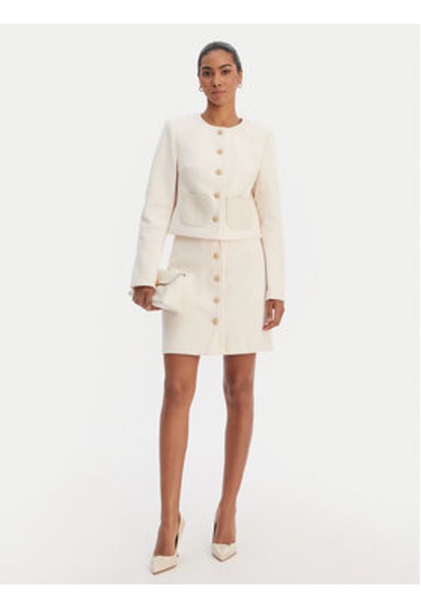 Morgan Marynarka 261-VIKTORY Beżowy Slim Fit. Kolor: beżowy. Materiał: syntetyk