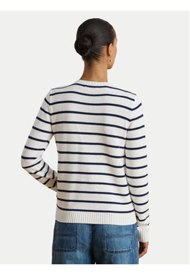 Lauren Ralph Lauren - LAUREN RALPH LAUREN Kardigan 200P03495001 Biały Slim Fit. Kolor: biały. Materiał: bawełna