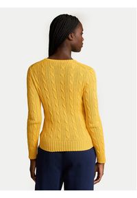 Polo Ralph Lauren Sweter 211891640022 Żółty Slim Fit. Typ kołnierza: polo. Kolor: żółty. Materiał: bawełna #3