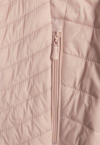 Renee - Beżowa Kurtka Przejściowa z Pikowaniem i Odpinanym Kapturem Edielitia. Okazja: na co dzień. Typ kołnierza: kaptur. Kolor: beżowy. Materiał: jeans, nylon. Styl: casual #6