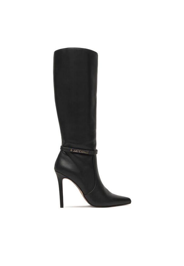 Just Cavalli Kozaki 79RA3S07 ZSD53 Czarny. Kolor: czarny. Materiał: skóra
