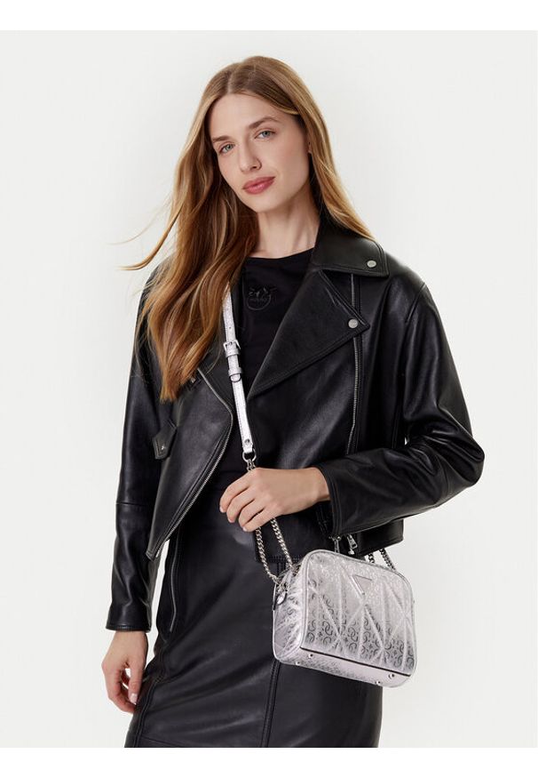 Guess Torebka Aldina HWGY96 63140 Srebrny. Kolor: srebrny. Materiał: skórzane