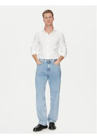 Calvin Klein Koszula K10K114316 Biały Slim Fit. Kolor: biały. Materiał: bawełna