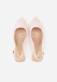 Born2be - Różowe Sandały na Szpilce z Odkrytą Piętą i Palcami Zitena. Okazja: na co dzień. Zapięcie: sprzączka. Kolor: różowy. Wzór: ażurowy. Obcas: na szpilce. Styl: casual, elegancki. Wysokość obcasa: średni #2