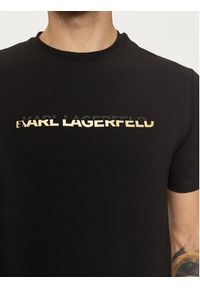 Karl Lagerfeld - KARL LAGERFELD T-Shirt 755462 551235 Czarny Regular Fit. Typ kołnierza: dekolt w karo. Kolor: czarny. Materiał: bawełna #3