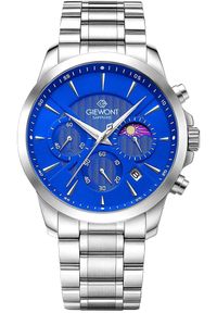 Zegarek Giewont Zegarek Męski Chronograph Sapphire Srebrno Niebieski GW9460-B3. Kolor: srebrny, niebieski, wielokolorowy #1