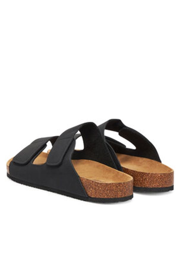 Jack & Jones Klapki Jfwcentral 12257218 Czarny. Kolor: czarny. Materiał: skóra