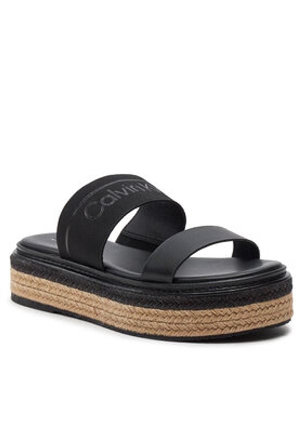 Calvin Klein Klapki Wedge Slide He HW0HW01966 Czarny. Kolor: czarny. Materiał: materiał