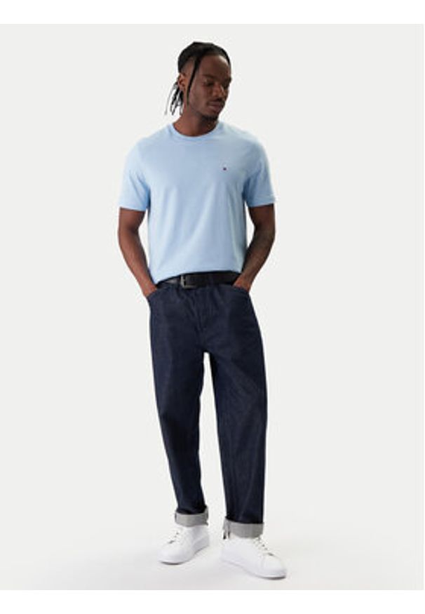 TOMMY HILFIGER - Tommy Hilfiger T-Shirt Ess Seasonal MW0MW39995 Błękitny Regular Fit. Kolor: niebieski. Materiał: bawełna