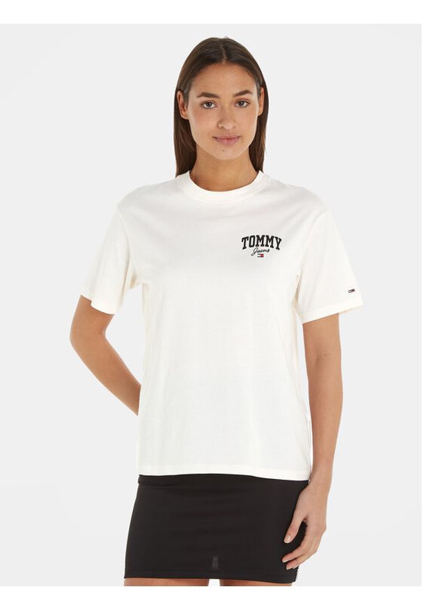 Tommy Jeans T-Shirt New Varsity DW0DW16446 Biały Relaxed Fit. Kolor: biały. Materiał: bawełna
