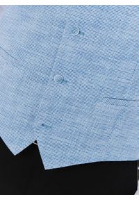 Pako Lorente - PAKO LORENTE – Jednorzędowa kamizelka męska w drobną kratę. Materiał: bawełna, poliester, elastan #10