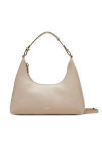 Calvin Klein Torebka Foil Logo Conv Shou?Lder Bag LV04F3272G Beżowy. Kolor: beżowy. Materiał: skórzane #4