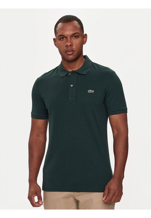 Lacoste Polo PH4012 Zielony Slim Fit. Typ kołnierza: polo. Kolor: zielony. Materiał: bawełna