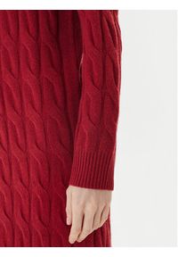 TOMMY HILFIGER - Tommy Hilfiger Sukienka dzianinowa WW0WW46429 Czerwony Slim Fit. Kolor: czerwony. Materiał: wełna #5