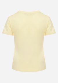 Renee - Żółty T-shirt z Bawełny z Okrągłym Dekoltem Nedima. Okazja: na co dzień. Kolor: żółty. Materiał: bawełna. Styl: casual, klasyczny #7