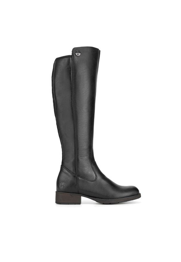 Rieker Kozaki Z9591-01 Czarny. Kolor: czarny. Materiał: skóra