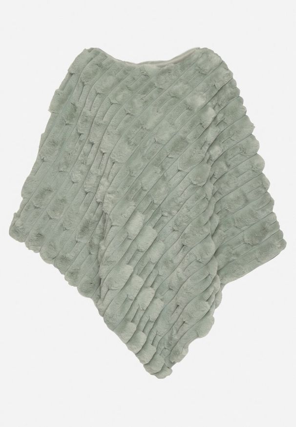 Born2be - Jasnozielone Ponczo Ozdobione Tłoczeniem Dairis. Okazja: na co dzień. Kolor: zielony. Materiał: jeans. Wzór: aplikacja. Styl: klasyczny, casual, elegancki