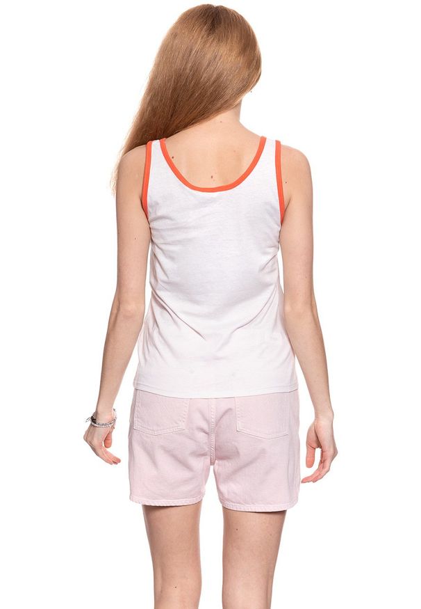Wrangler - WRANGLER T SHIRT DAMSKI RETRO KABEL TANK ROSEWATER W730SEVLF 112130937. Długość rękawa: na ramiączkach. Wzór: nadruk. Styl: retro