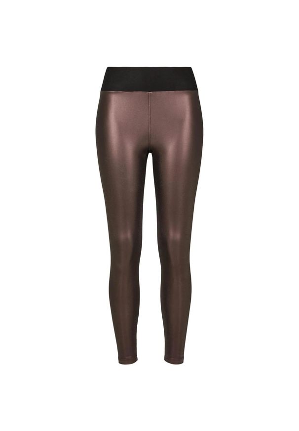 Urban Classics - Legginsy Damskie Ze Skóry Ekologicznej Z Wysokim Stanem. Stan: podwyższony. Kolor: czerwony, brązowy, wielokolorowy. Materiał: skóra ekologiczna. Sport: turystyka piesza