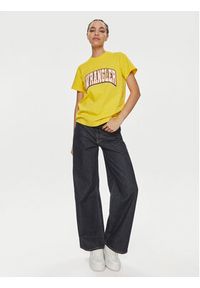 Wrangler T-Shirt Varsity 112350189 Żółty Regular Fit. Kolor: żółty. Materiał: bawełna #3
