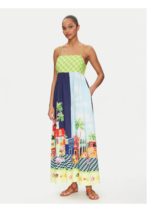 Seafolly Sukienka letnia Cuba 55439-DR Kolorowy Relaxed Fit. Materiał: wiskoza, len. Wzór: kolorowy. Sezon: lato