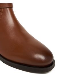 TOMMY HILFIGER - Tommy Hilfiger Botki Th Buckle Riding Leather Bootie FW0FW08781 Brązowy. Kolor: brązowy. Materiał: skóra #4
