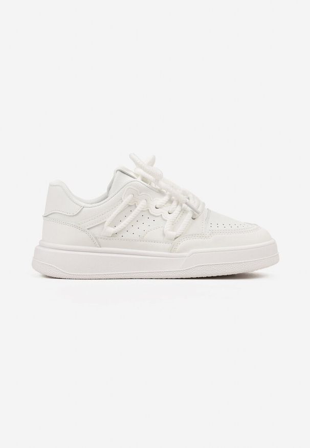 Renee - Białe Sneakersy Sylvena. Okazja: na co dzień. Kolor: biały. Materiał: jeans