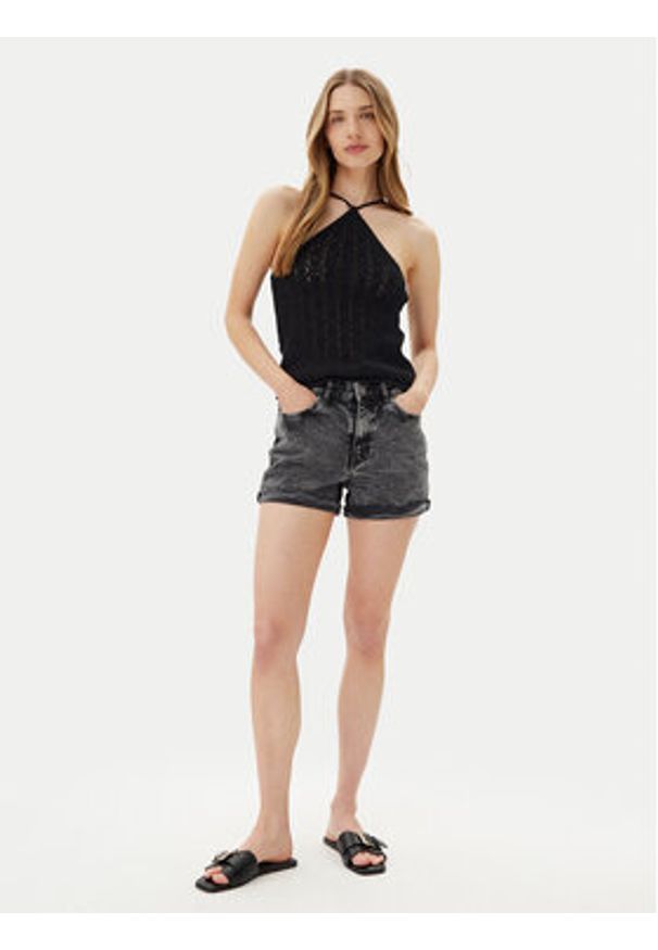 only - ONLY Top Noella 15352137 Czarny Regular Fit. Kolor: czarny. Materiał: syntetyk