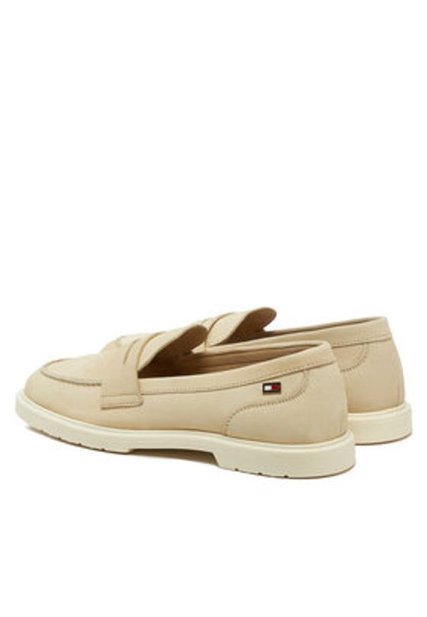 TOMMY HILFIGER - Tommy Hilfiger Loafersy FW0FW08679 Écru. Materiał: skóra, nubuk