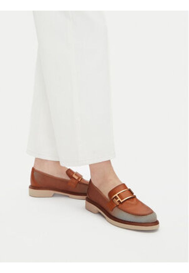 Hispanitas Loafersy BHV254072 Brązowy. Kolor: brązowy. Materiał: materiał