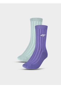 4f - 4F Skarpety casual do połowy łydki (2-pack) uniseks - multikolor 35-38. Kolor: wielokolorowy. Materiał: włókno, poliamid, prążkowany, bawełna, materiał