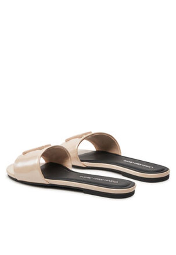 Calvin Klein Jeans Klapki Flat Sandal Slide Mg Met YW0YW01348 Beżowy. Kolor: beżowy. Materiał: skóra