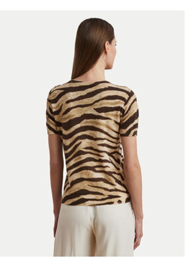 Lauren Ralph Lauren - LAUREN RALPH LAUREN Bluzka 200971372001 Beżowy Regular Fit. Kolor: beżowy. Materiał: bawełna