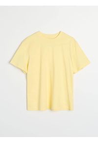 Sinsay - Bawełniana koszulka basic - yellow jeans. Materiał: bawełna, jeans