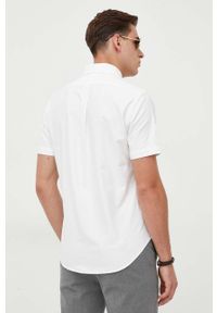 Polo Ralph Lauren koszula bawełniana męska kolor biały regular z kołnierzykiem button-down. Typ kołnierza: button down, polo. Kolor: biały. Materiał: bawełna. Długość rękawa: krótki rękaw. Długość: krótkie #2