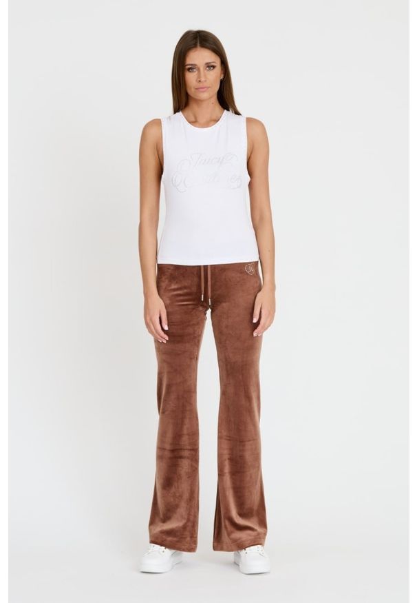 Juicy Couture - JUICY COUTURE Biały damski top Juicy Script Tank, Rozmiar M. Kolor: biały
