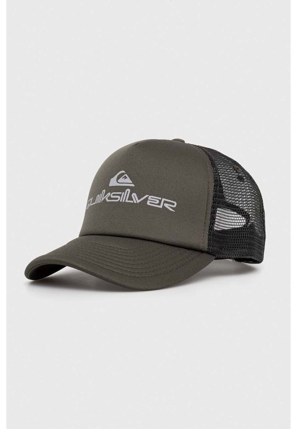 Quiksilver czapka z daszkiem kolor zielony wzorzysta. Kolor: zielony
