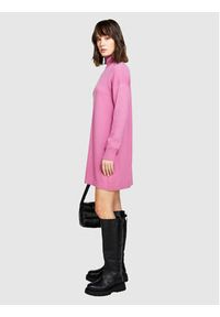 Sisley Sukienka dzianinowa 1044MV00L Różowy Slim Fit. Kolor: różowy. Materiał: wełna #3