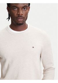 TOMMY HILFIGER - Tommy Hilfiger Sweter Essential MW0MW36347 Beżowy Regular Fit. Kolor: beżowy. Materiał: bawełna #5
