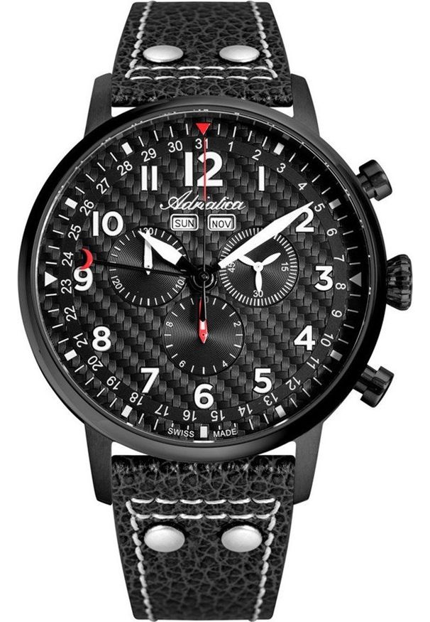 Zegarek Adriatica Zegarek męski Adriatica A8308.B224CH czarny. Kolor: czarny