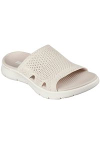 skechers - Sandały Skechers Go Walk Flex Sandal, Kobiety. Kolor: biały. Materiał: materiał