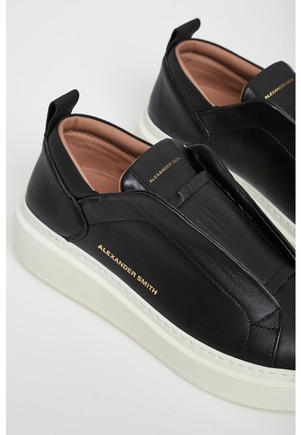 Alexander Smith - Sneakersy męskie skórzane Slip-On ALEXANDER SMITH. Zapięcie: bez zapięcia. Materiał: skóra